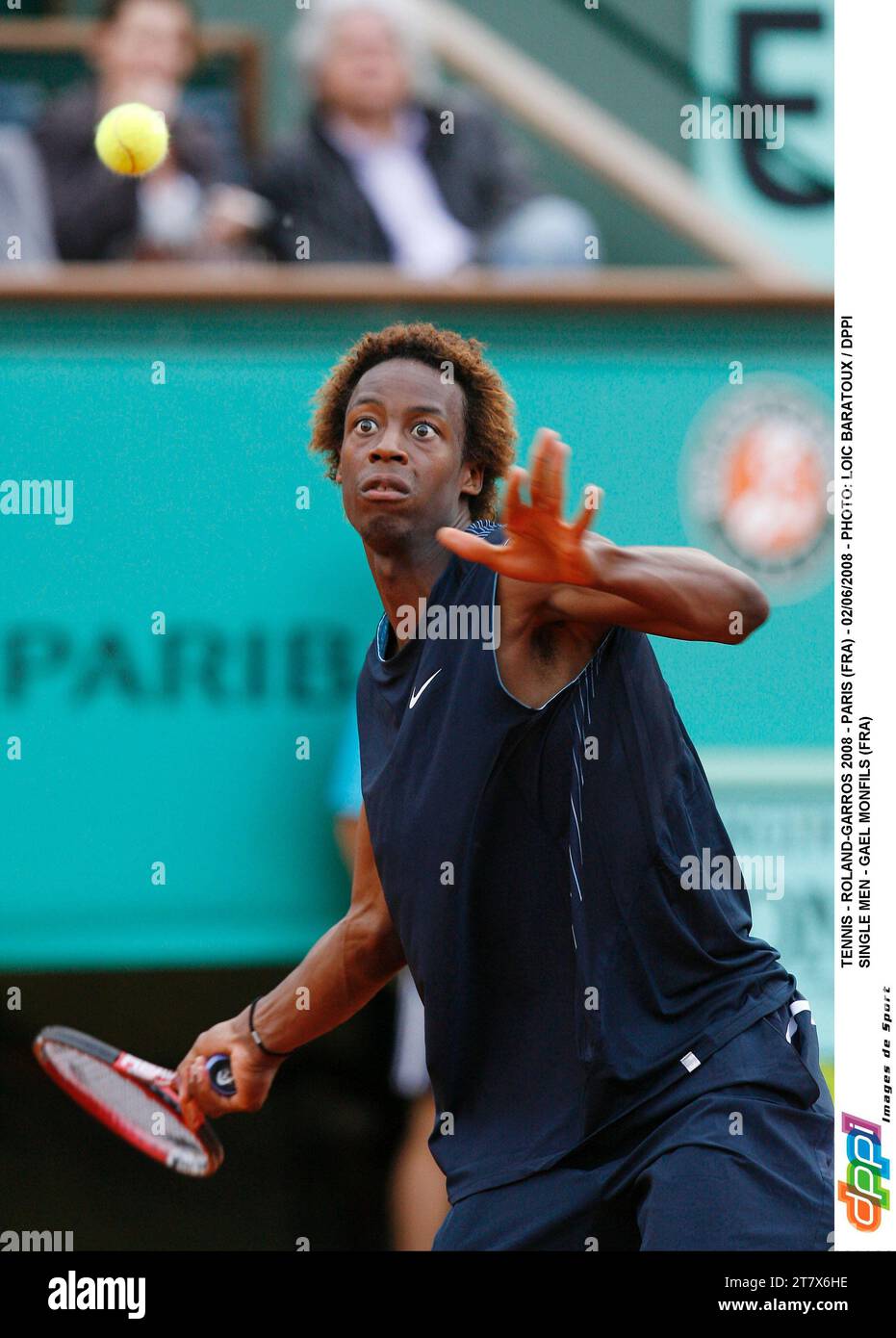 TENNIS - ROLAND-GARROS 2008 - PARIGI (FRA) - 02/06/2008 - FOTO: LOIC BARATOUX / DPPI UOMINI SINGOLI - GAEL MONFILS (FRA) Foto Stock