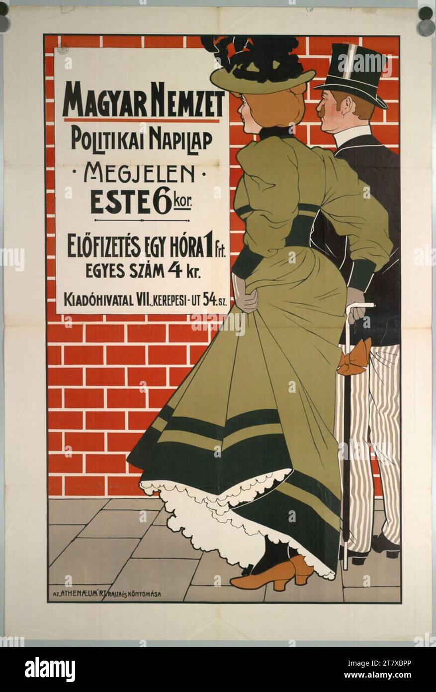 Anonimo Nazione ungherese; quotidiano politico. Colore intorno a 1900 Foto Stock