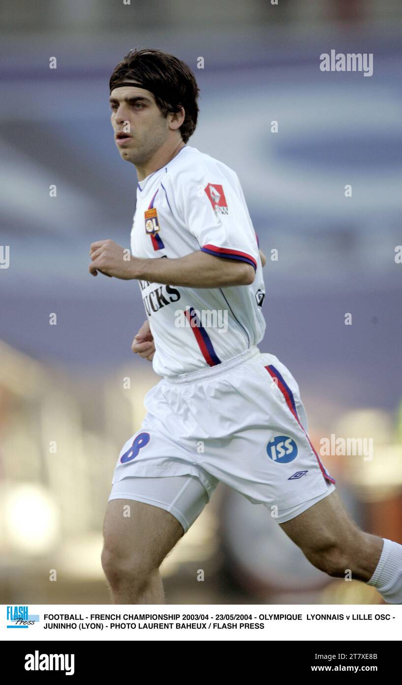 CALCIO - CAMPIONATO FRANCESE 2003/04 - 23/05/2004 - OLYMPIQUE LYONNAIS / LILLE OSC - JUNINHO (LIONE) - FOTO LAURENT BAHEUX / FLASH PRESS Foto Stock