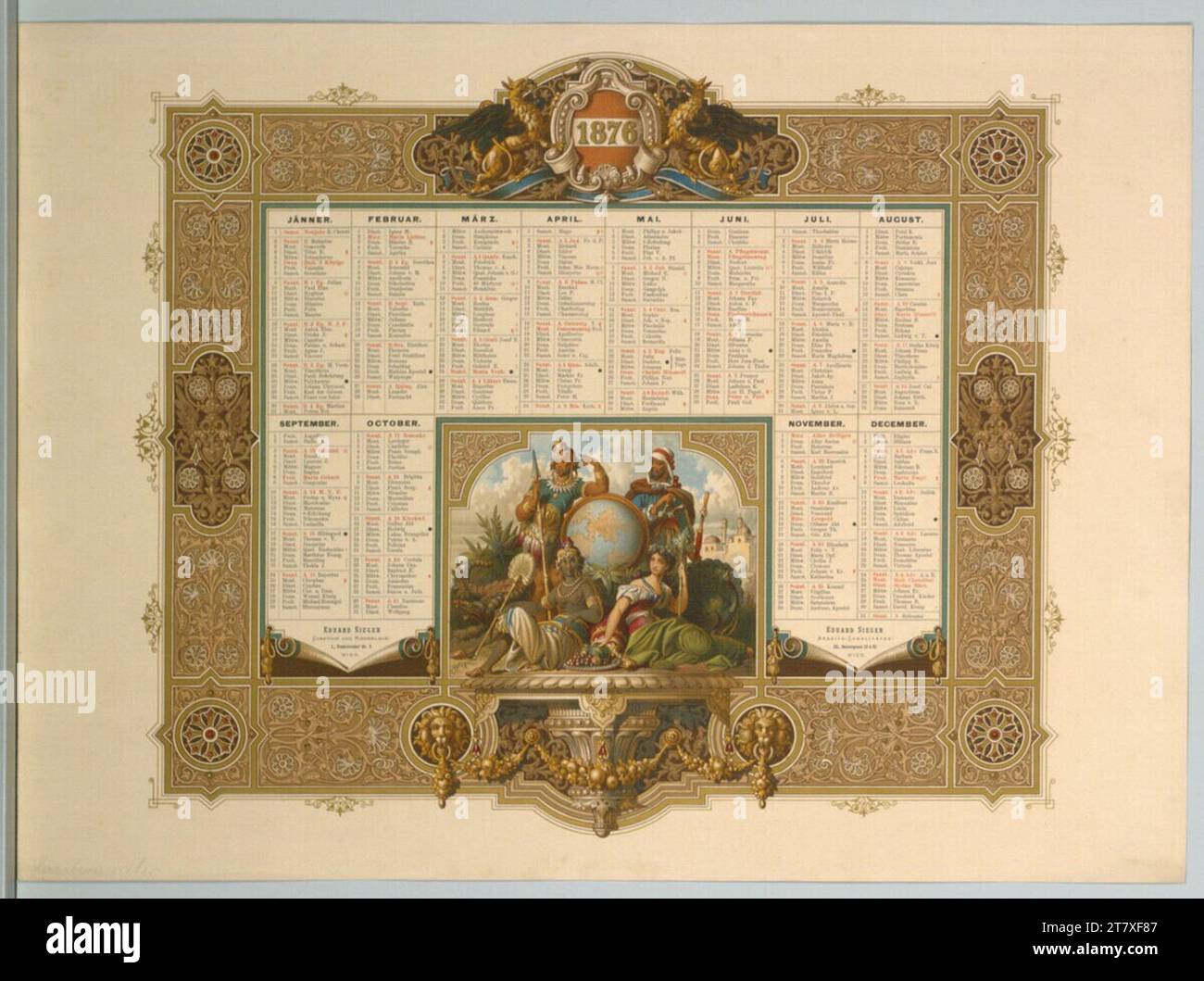 Hasslwandter Picture Calendario 1876. Colore (1875) , 1875 Foto Stock