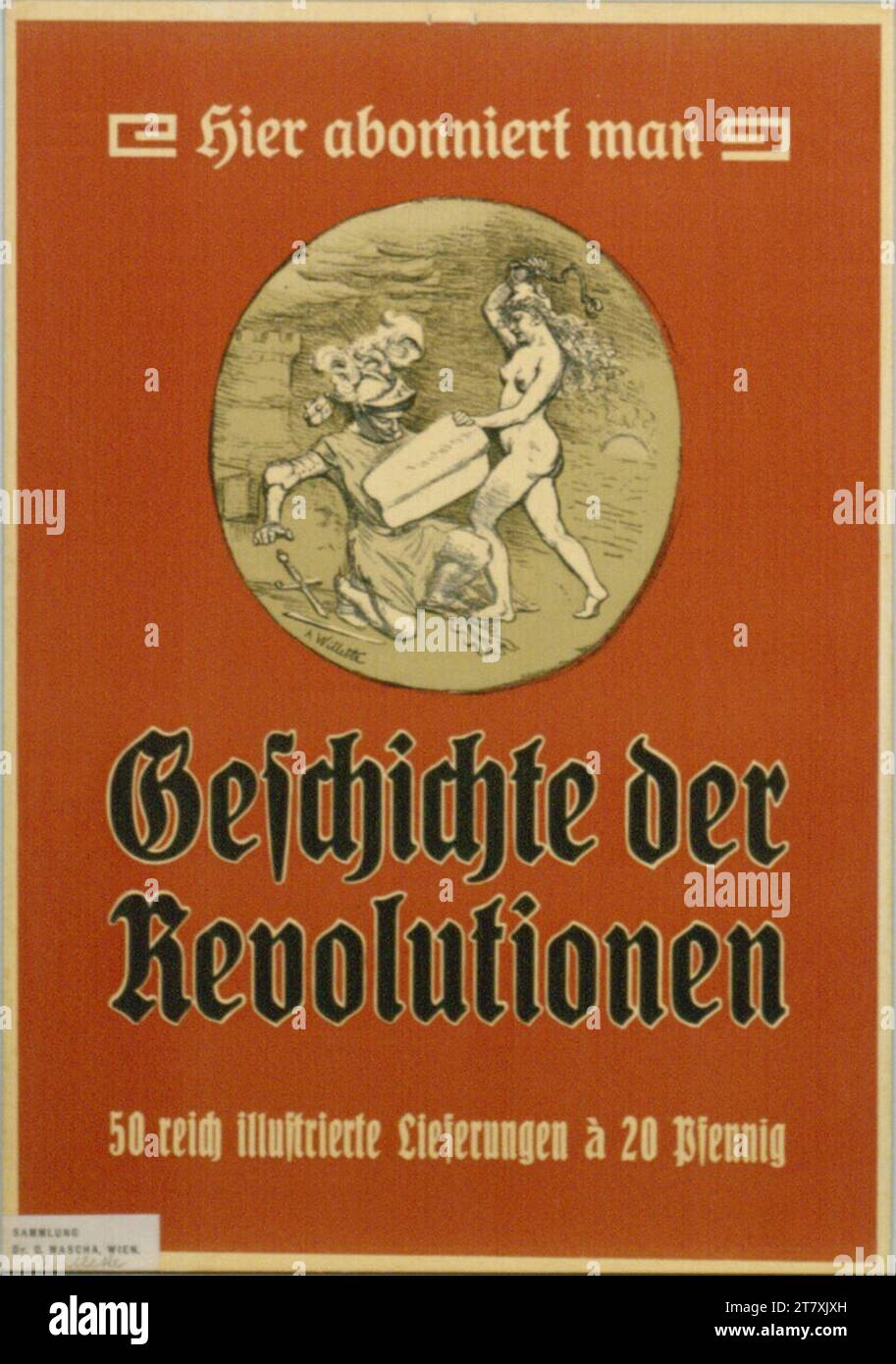 Adolphe Willette storia della rivoluzione. Colore; cartone intorno a 1890 Foto Stock