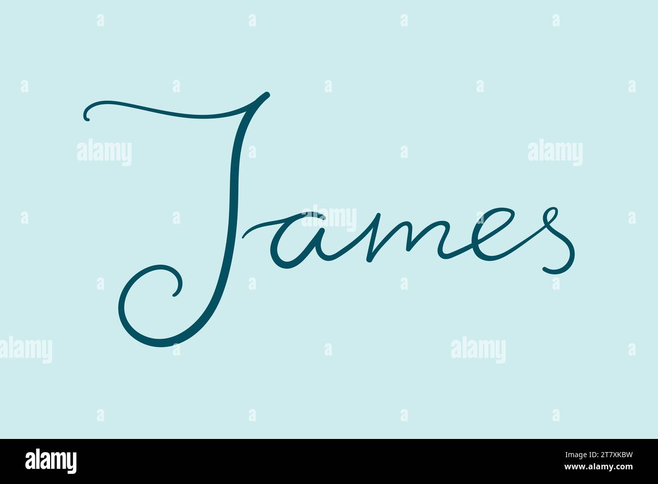 Nome maschile James. Lettere scritte a mano calligrafia nome ragazzo. Illustrazione vettoriale Illustrazione Vettoriale