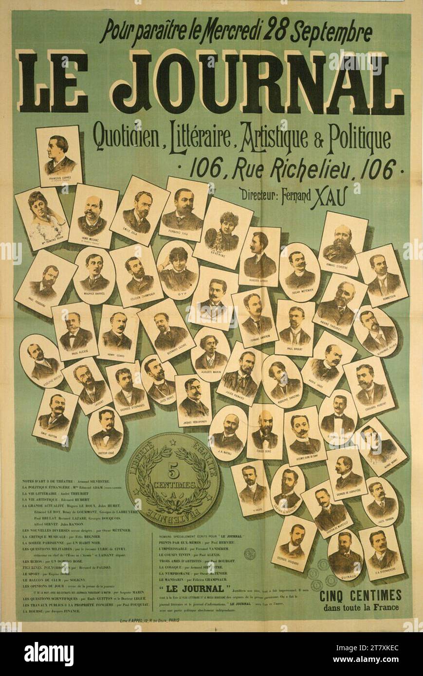 Anonimo IL GIORNALE; quotidiano, letterario, artistico e politico. Colore intorno a 1890 Foto Stock