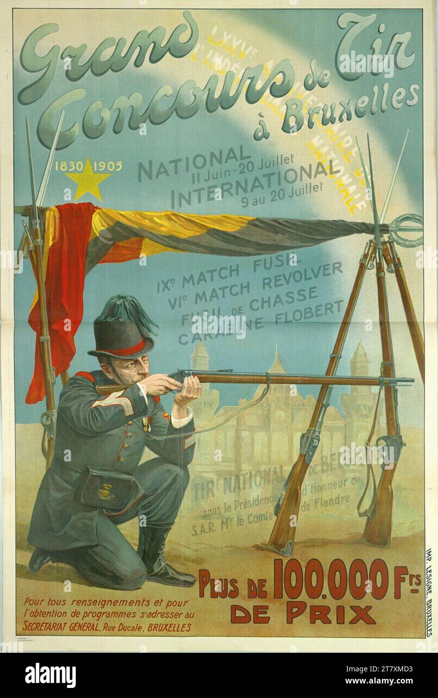 Anonym grande competizione di tiro a Bruxelles; 1830-1905. Colore 1905 , 1905 Foto Stock