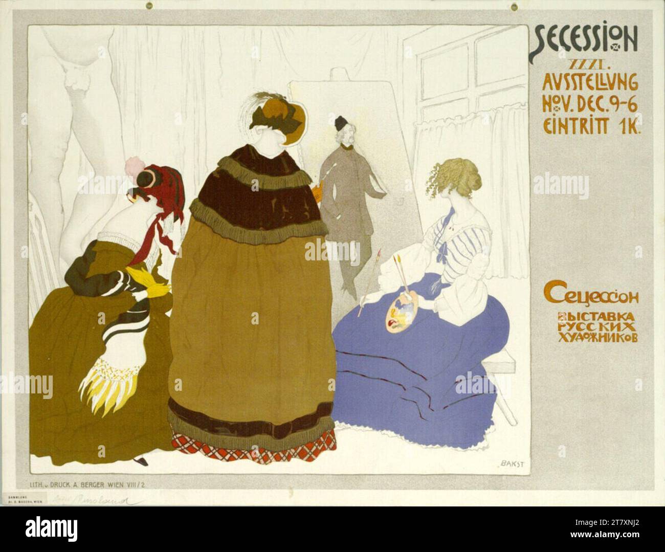 Secessione di Léon Bakst; XXXI. MOSTRA. Colore intorno a 1910 Foto Stock