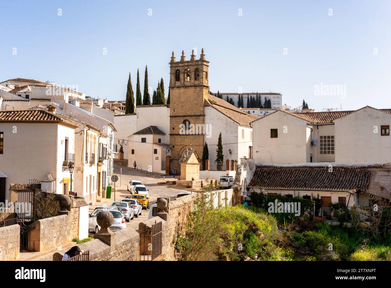 Vista del villaggio bianco, Ronda, Pueblos Blancos, Andalusia, Spagna, Europa Foto Stock