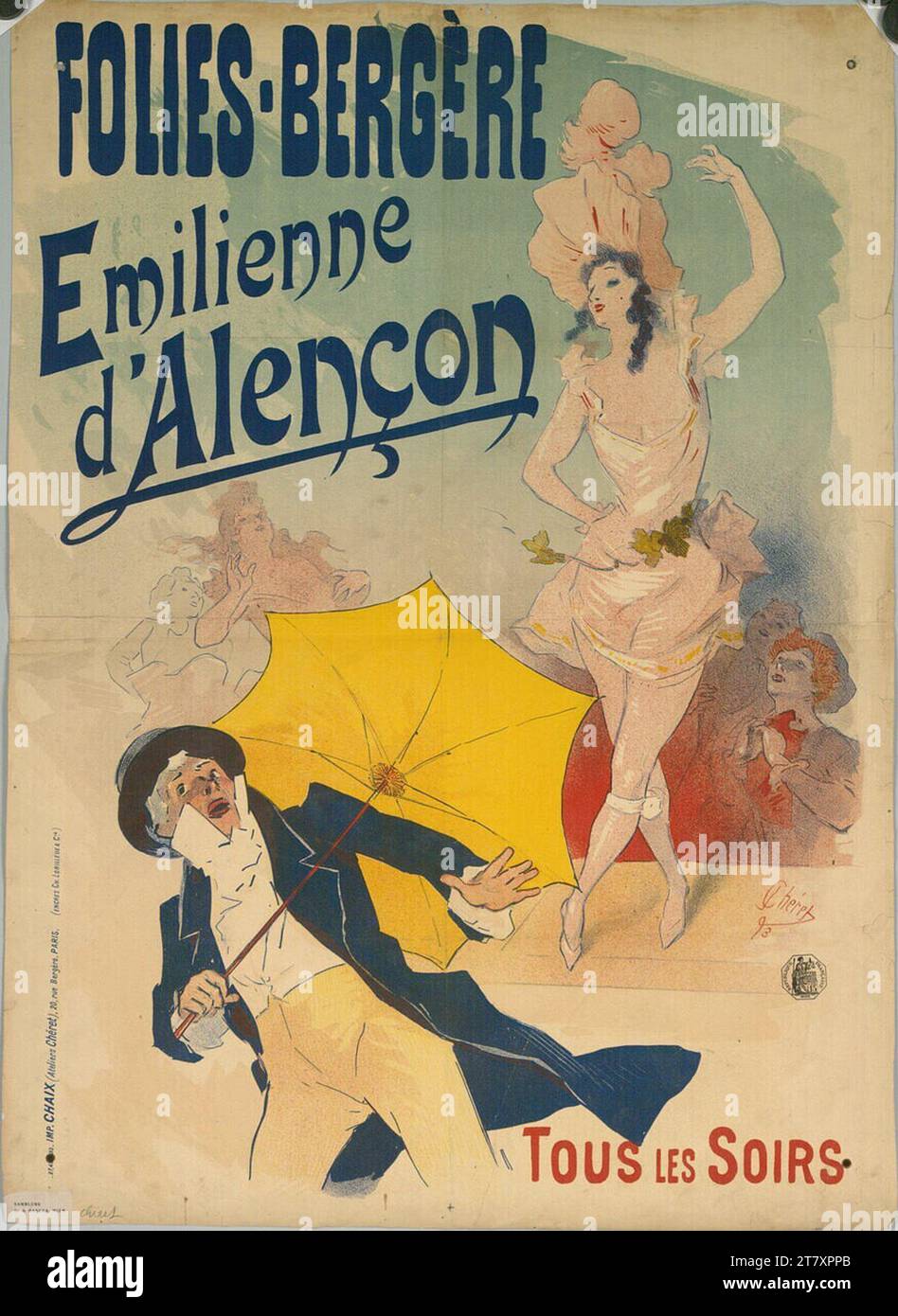 Jules Chéret SHEPHERDESS FOLLIES; Emilienne d'Alencon. Colore 1893 , 1893 Foto Stock