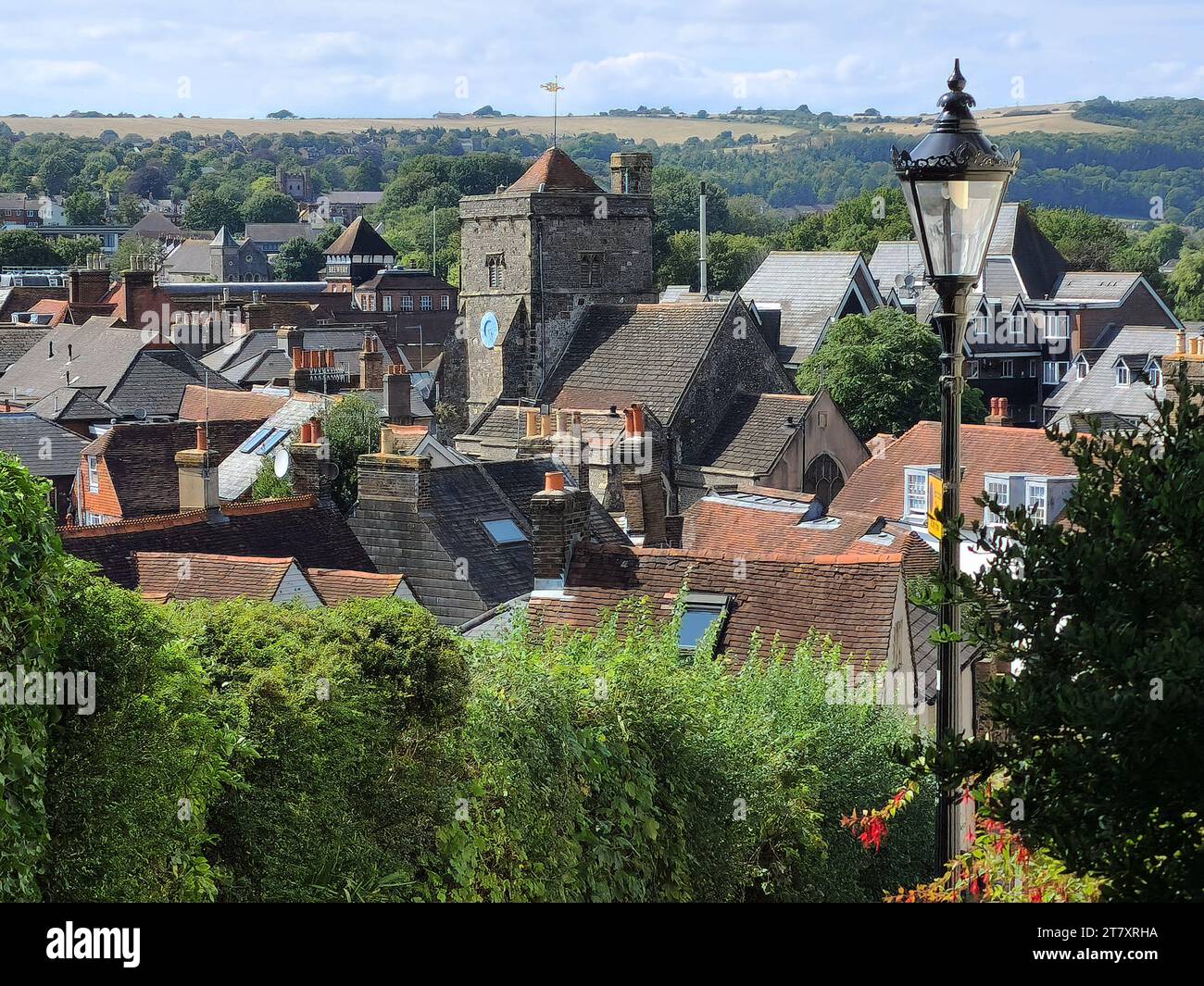 Vista da Chapel Hill, Lewes, East Sussex, Inghilterra, Regno Unito, Europa Foto Stock