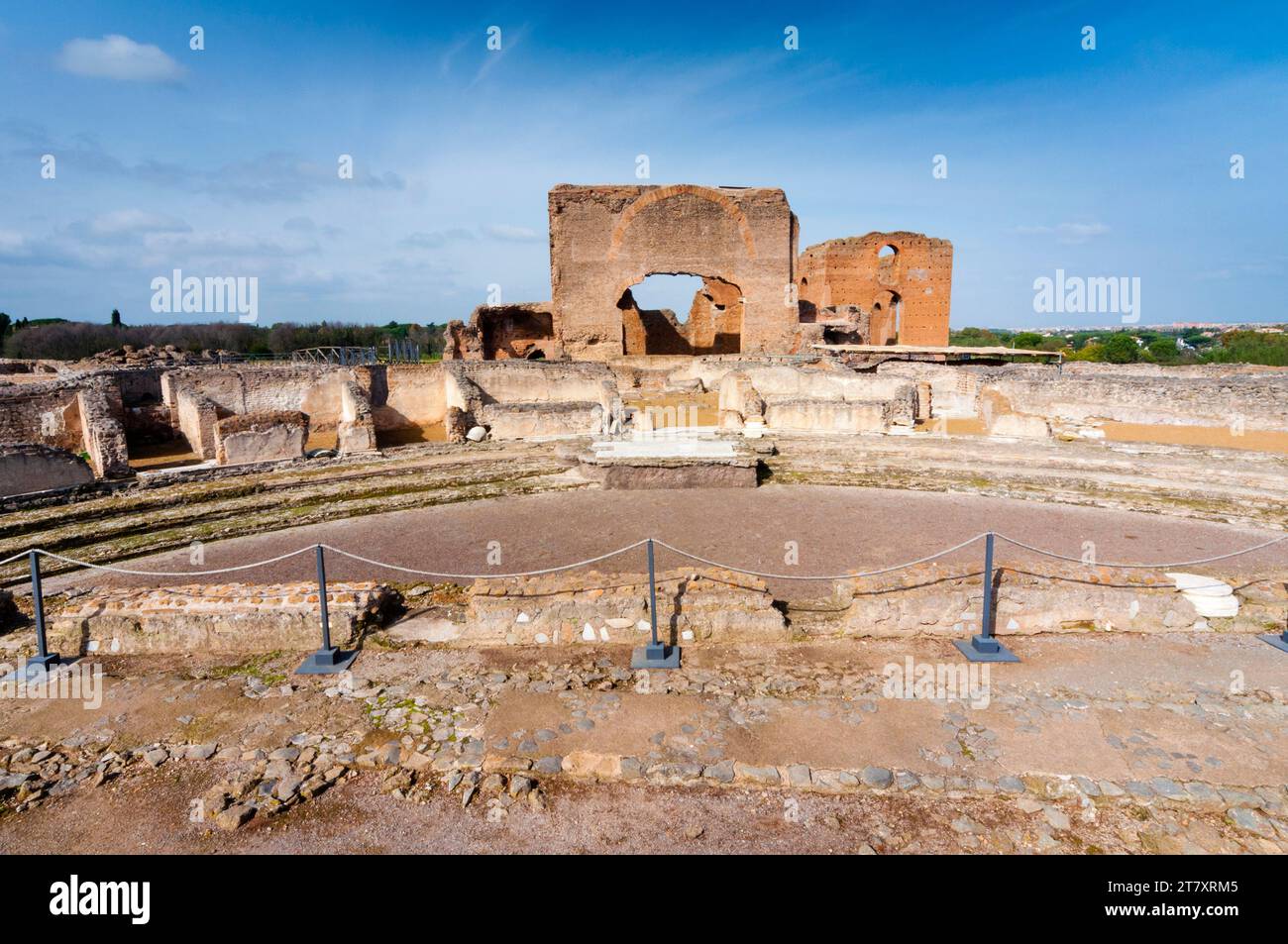 Teatro di Commodo, grande Esa, Villa Romana di Quintilii, via Appia, Roma, Lazio (Lazio), Italia, Europa Foto Stock