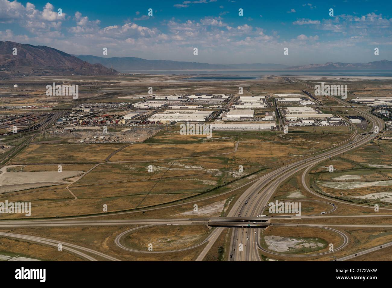 Esci dalla rampa dell'entrata della superstrada sopra lo Utah Foto Stock