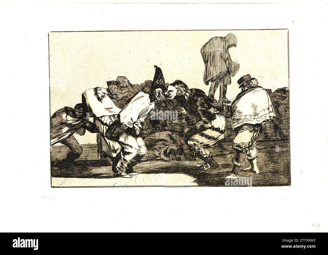 Francisco José de Goya y Lucientes i proverbi (le sciocchezze): Sciocchezze di Carnevale. Acquaforte, acquatinta 1815 - 1824; hier: 4. Ausgabe 1902 Foto Stock