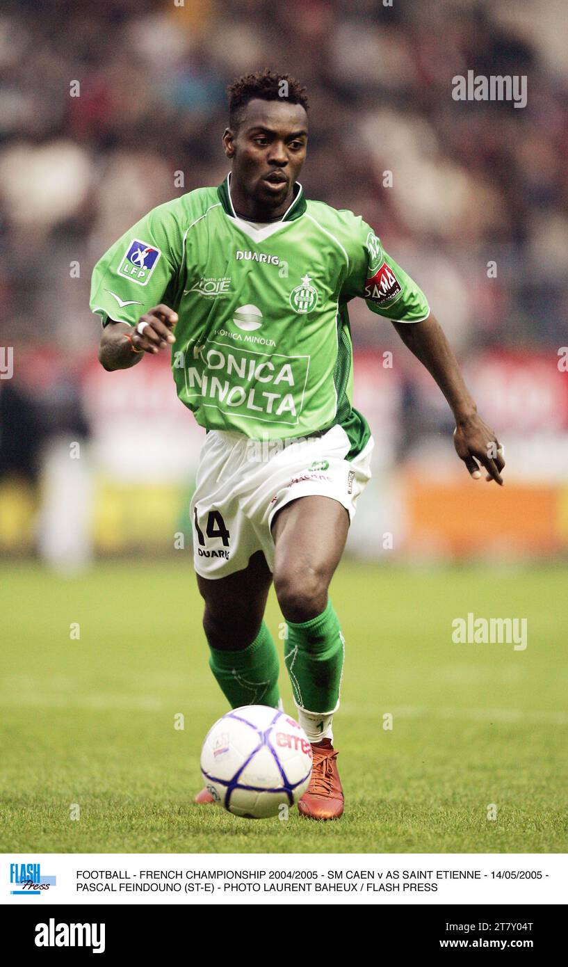 CALCIO - CAMPIONATO FRANCESE 2004/2005 - SM CAEN V AS SAINT ETIENNE - 14/05/2005 - PASCAL FEINDOUNO (ST-E) - FOTO LAURENT BAHEUX / FLASH PRESS Foto Stock