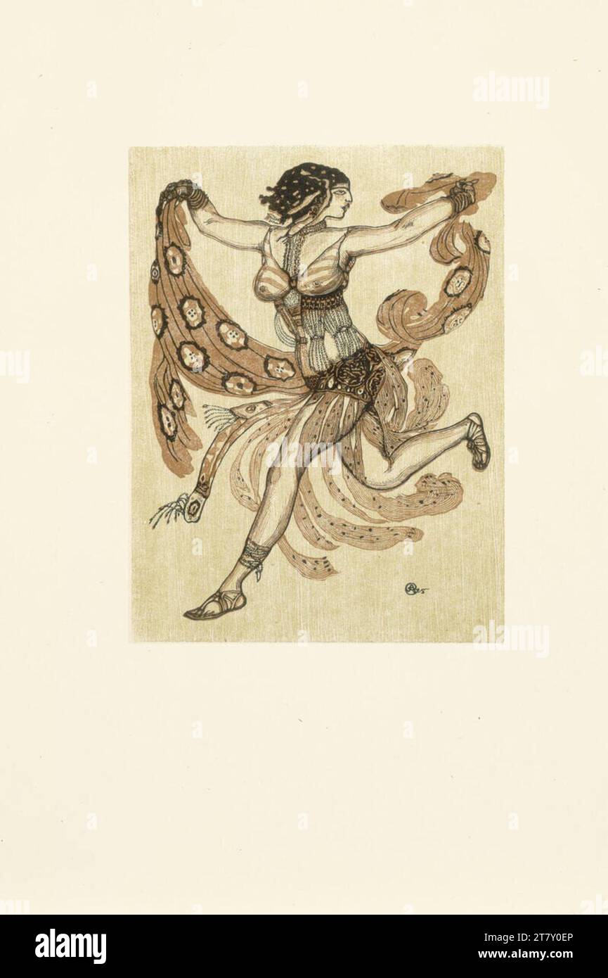 Léon Bakst Dancer. Cuciture in legno colorato 1925 , 1925 Foto Stock