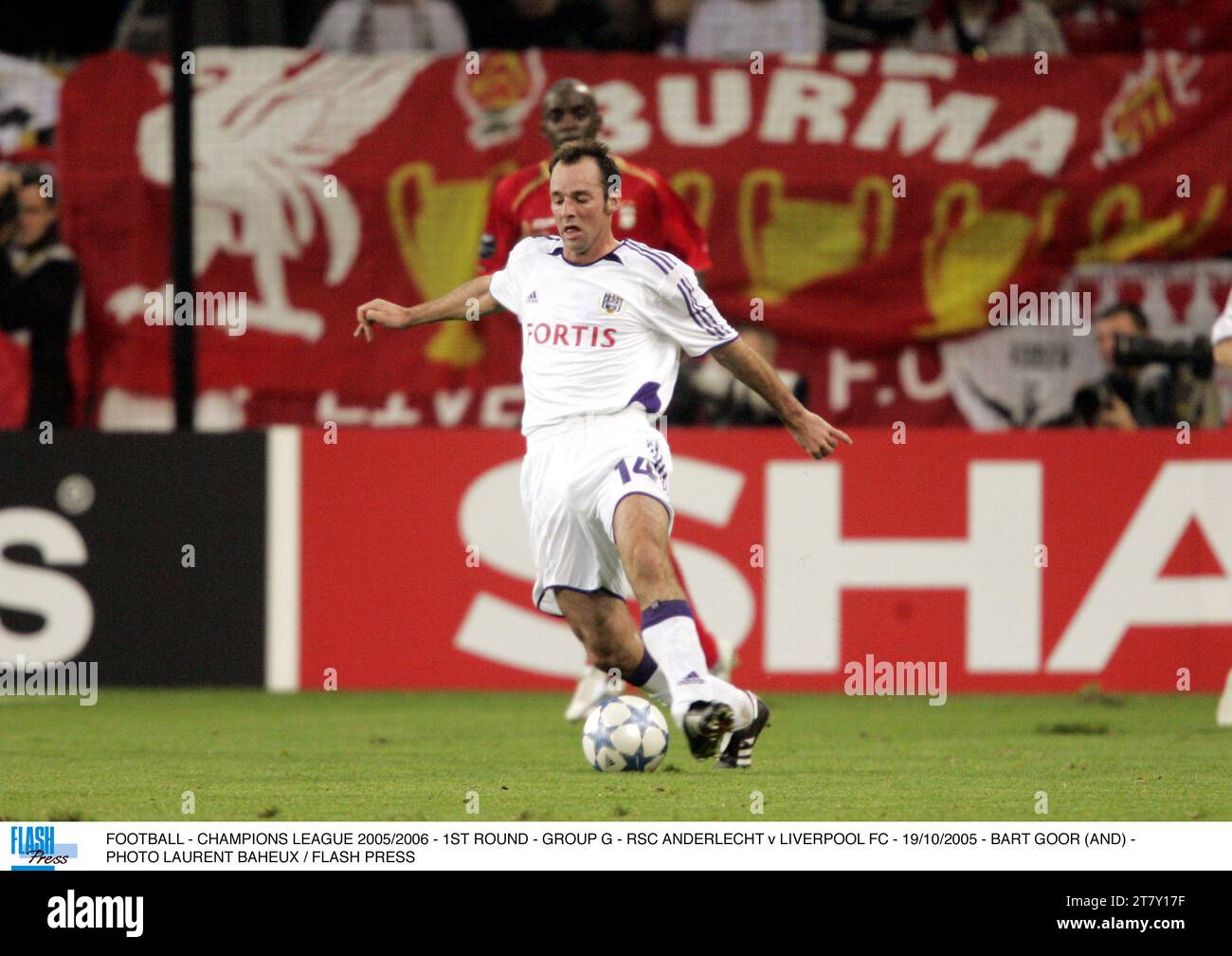 CALCIO - CHAMPIONS LEAGUE 2005/2006 - 1° TURNO - GRUPPO G - RSC ANDERLECHT CONTRO LIVERPOOL FC - 19/10/2005 - BART GOOR (AND) - FOTO LAURENT BAHEUX / FLASH PRESS Foto Stock