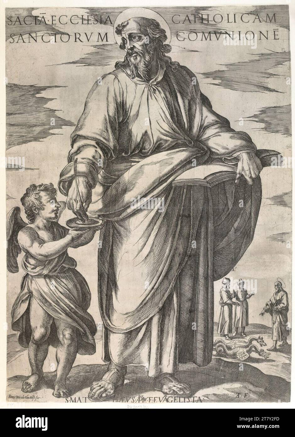 Antonio tempesta Santo apostolo Matteo Evangelista. incisione Foto Stock