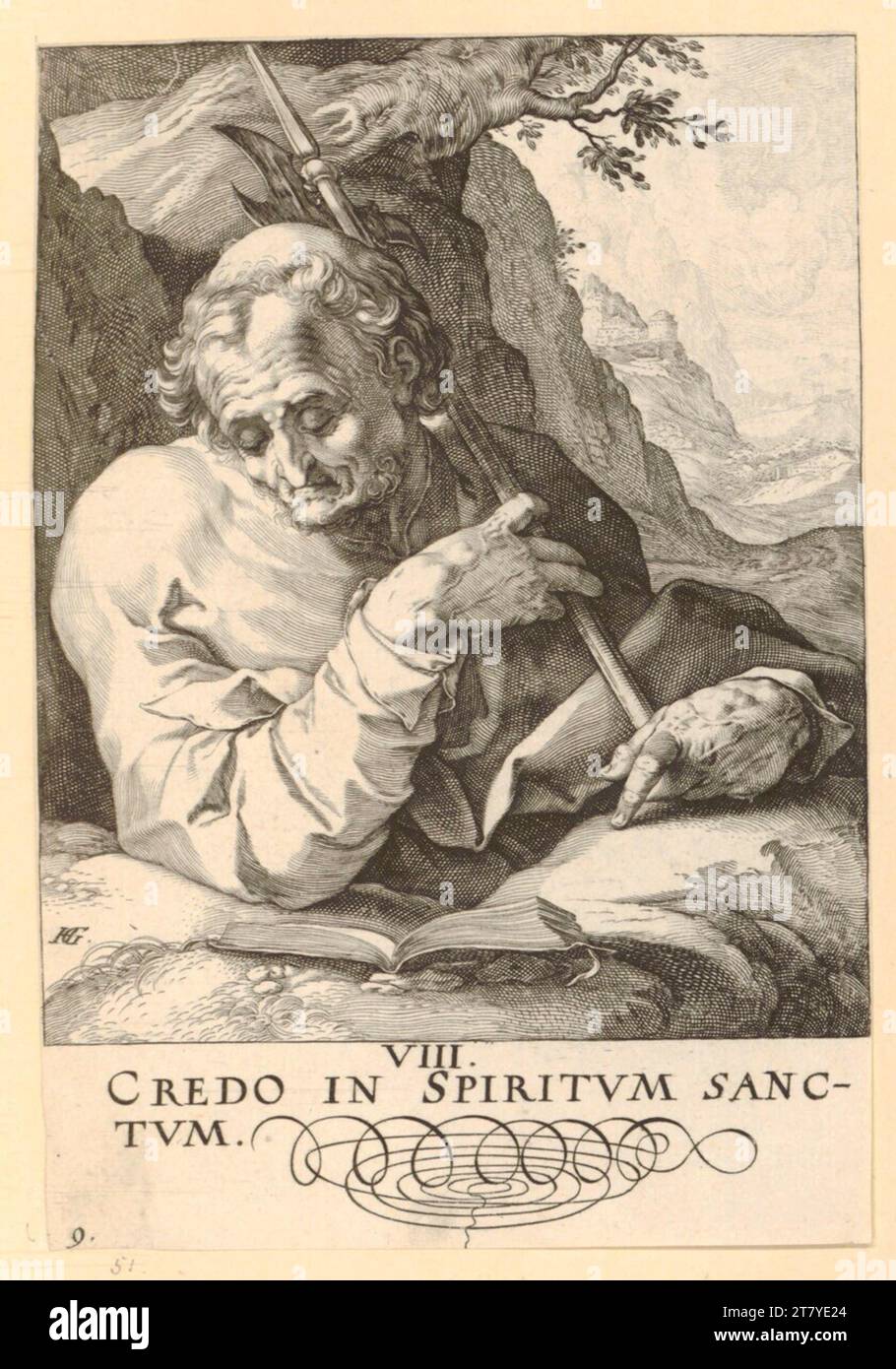 Hendrick Goltzius (incisore) Apostolo Matteo. Stampa in rame 1589 , 1589 Foto Stock