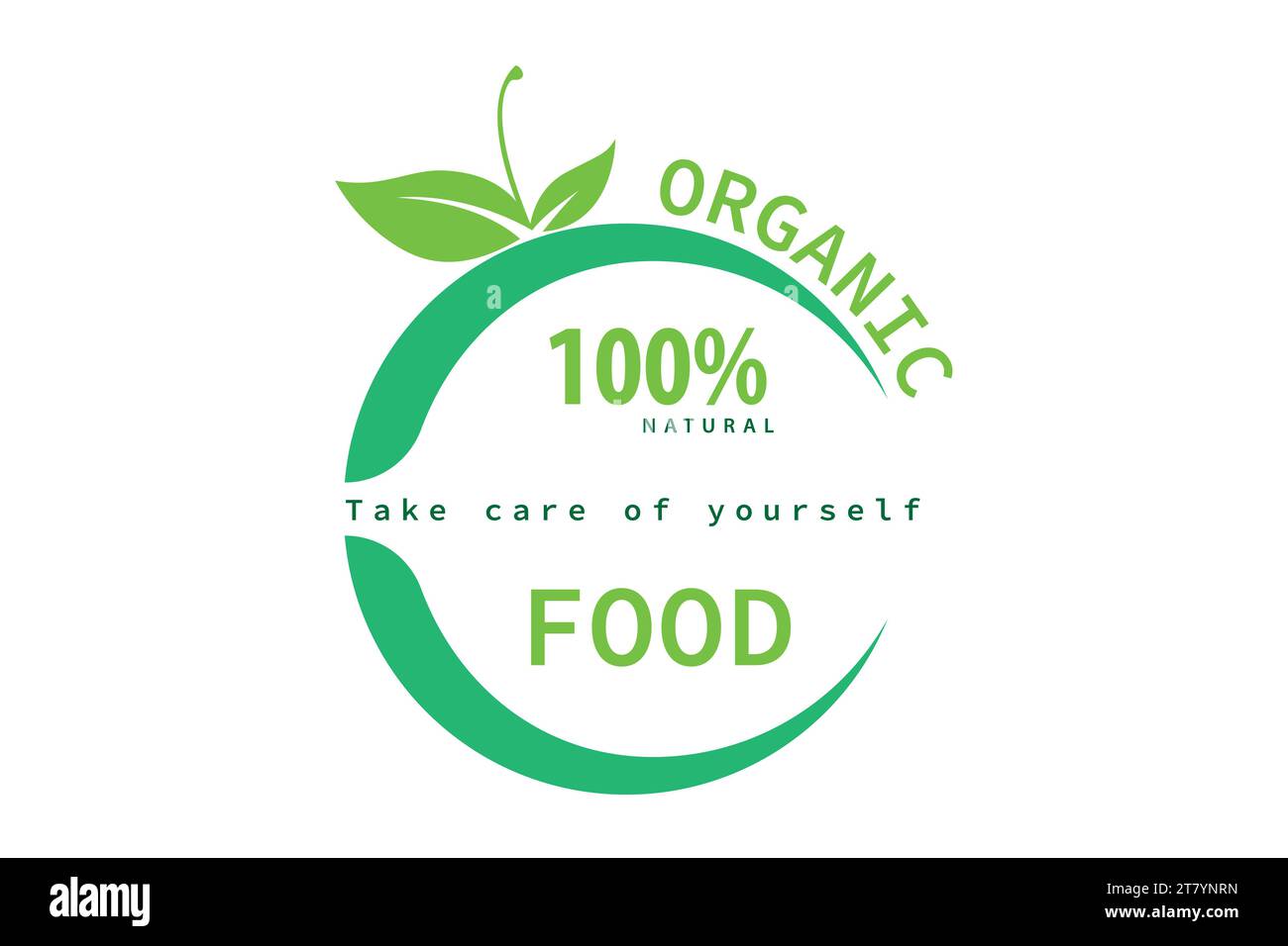 Design del logo Free Vector Organic Food con il concetto di campo agricolo e pianta alimentare Illustrazione Vettoriale