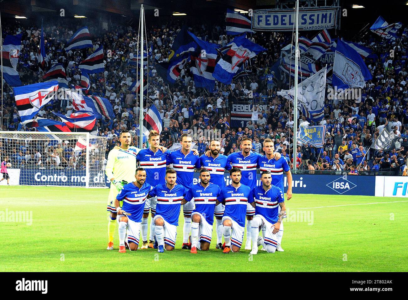 Squadra di UC Sampdoria durante la partita di campionato italiano di serie A tra UC Sampdoria e Inter Milan FC il 22 settembre 2018 allo Stadio Luigi Ferraris di Genova - foto massimo Cebrelli / DPPI Foto Stock