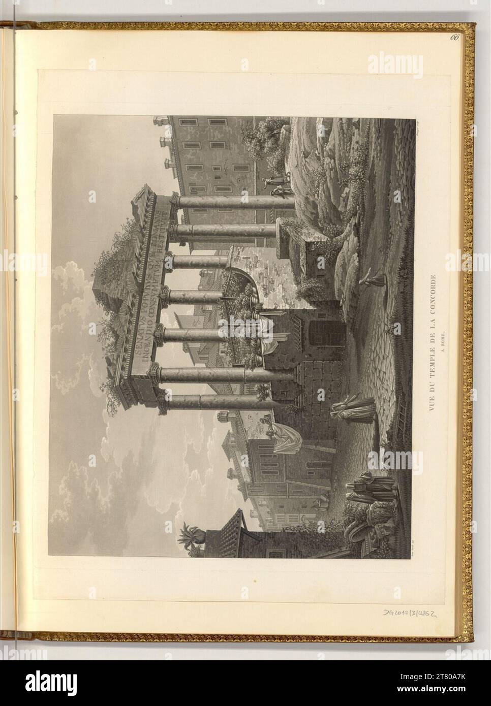 Benedikt Piringer (incisore) Vista del tempio della Concorde a Roma. Aquatinta 1800-1826 , 1800/1826 Foto Stock