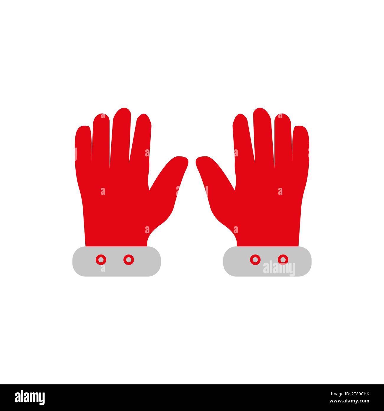 Babbo Natale vettoriale. Guanti di Natale isolati su bianco. Elemento realistico del costume di Babbo Natale. eps 10 Illustrazione Vettoriale