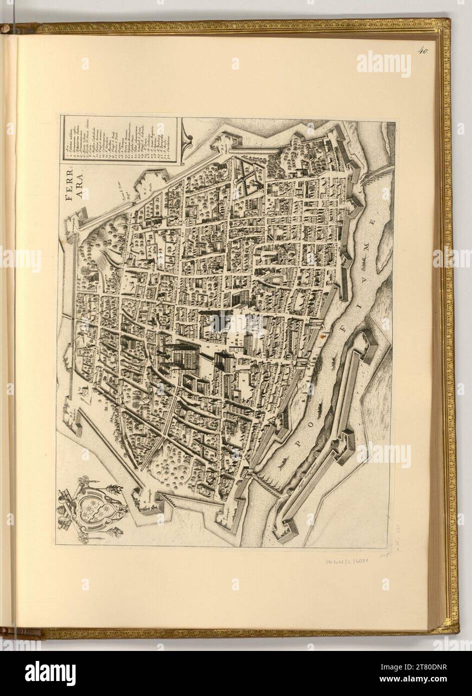 Wenzel Hollar (incisore) Ferrara (mappa). incisione 1627-1677 , 1627/1677 Foto Stock