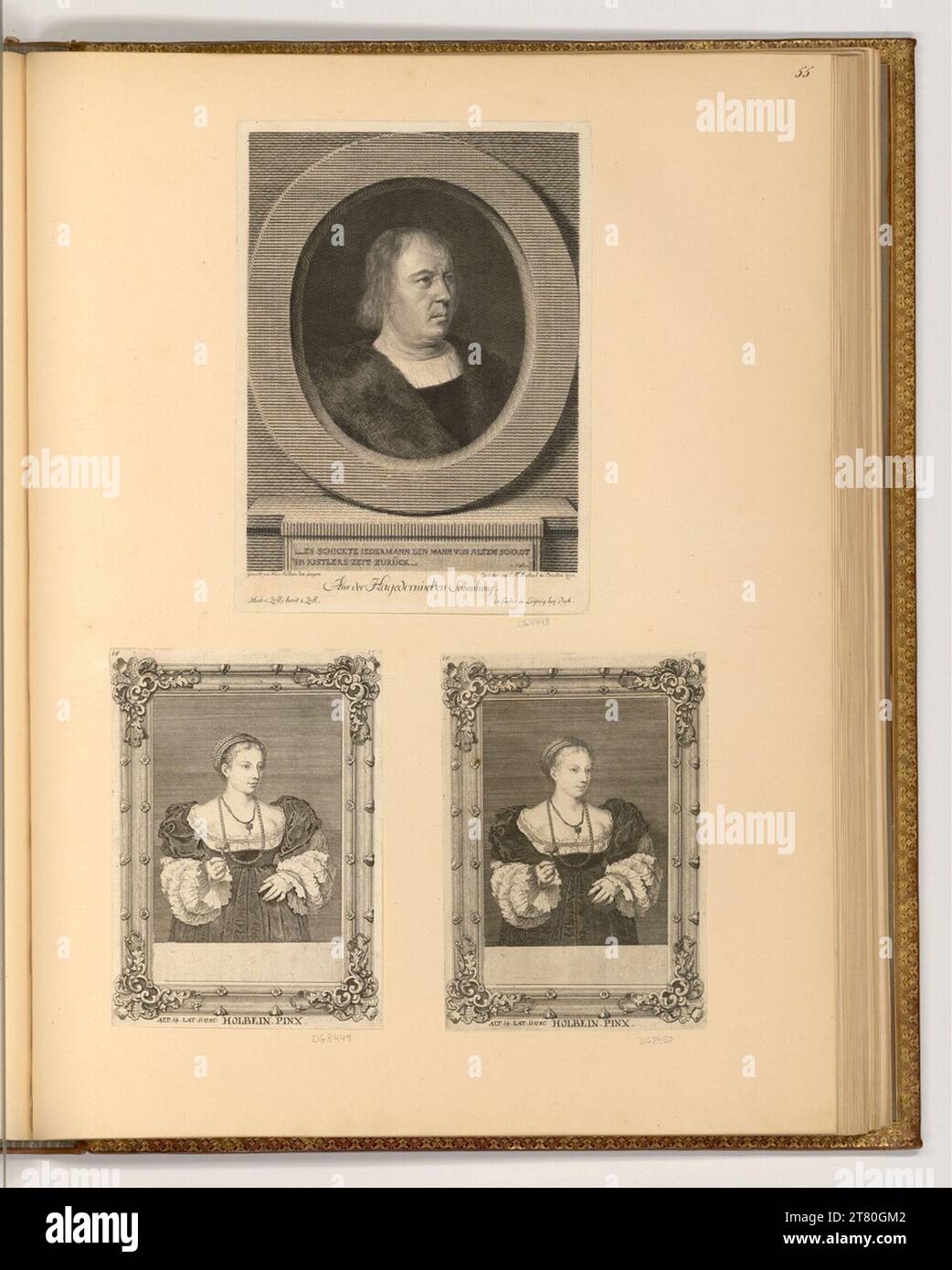 Hans Holbein d. J. Portraits. incisione 1771 , 1771 Foto Stock