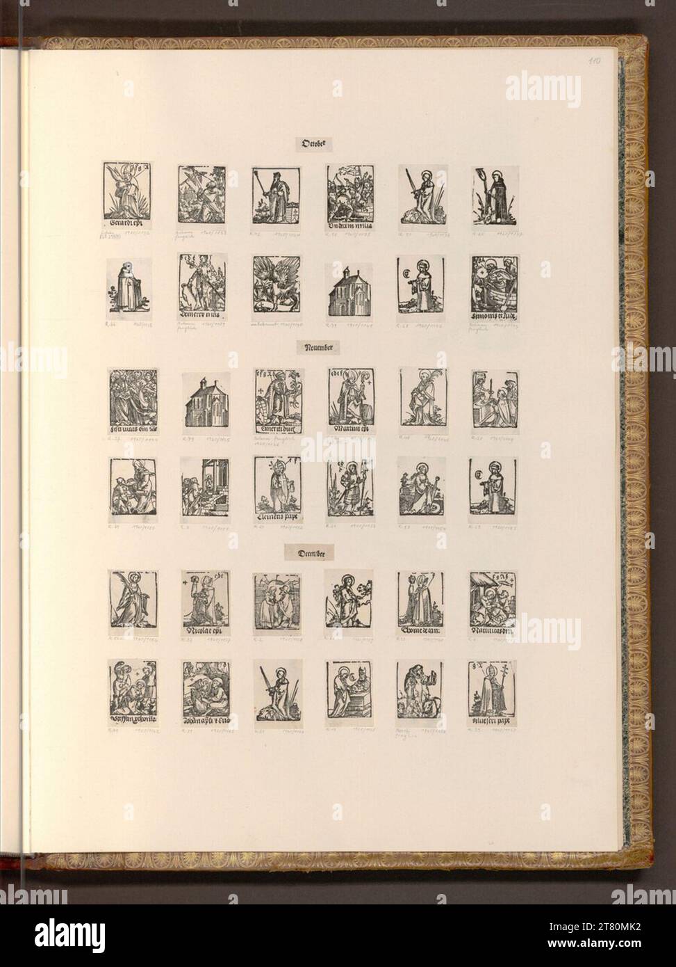 Sebald Beham (an der Entstehung Beteiligte r) Calendario santo. Woodcut 1. Hälfte 16. Secolo Foto Stock