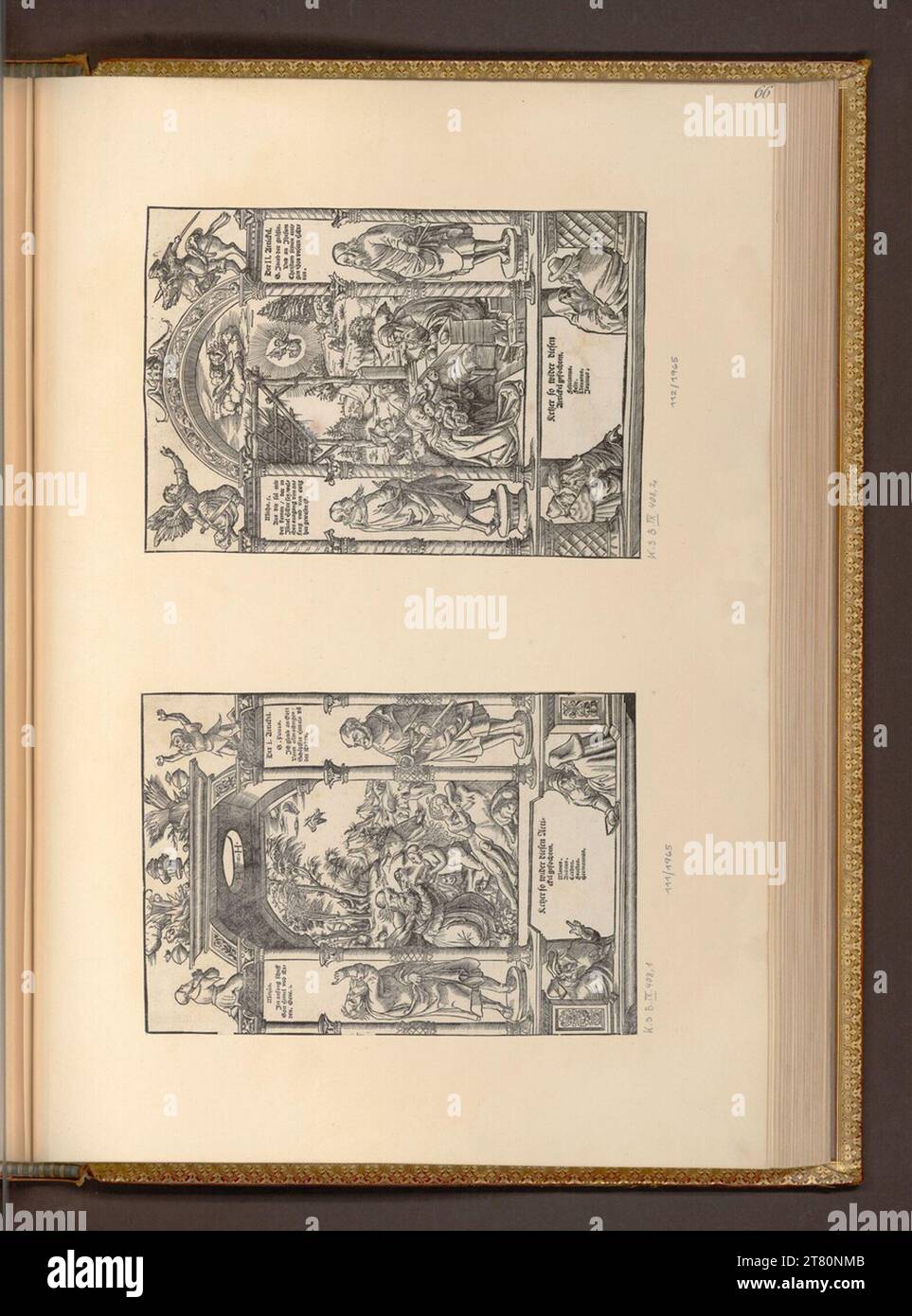 Heinrich Holtzmüller (Formschneider in) i dodici articoli del credo: 1° articolo; 2. Articolo. Woodcut 1545-1559 , 1545/1559 Foto Stock