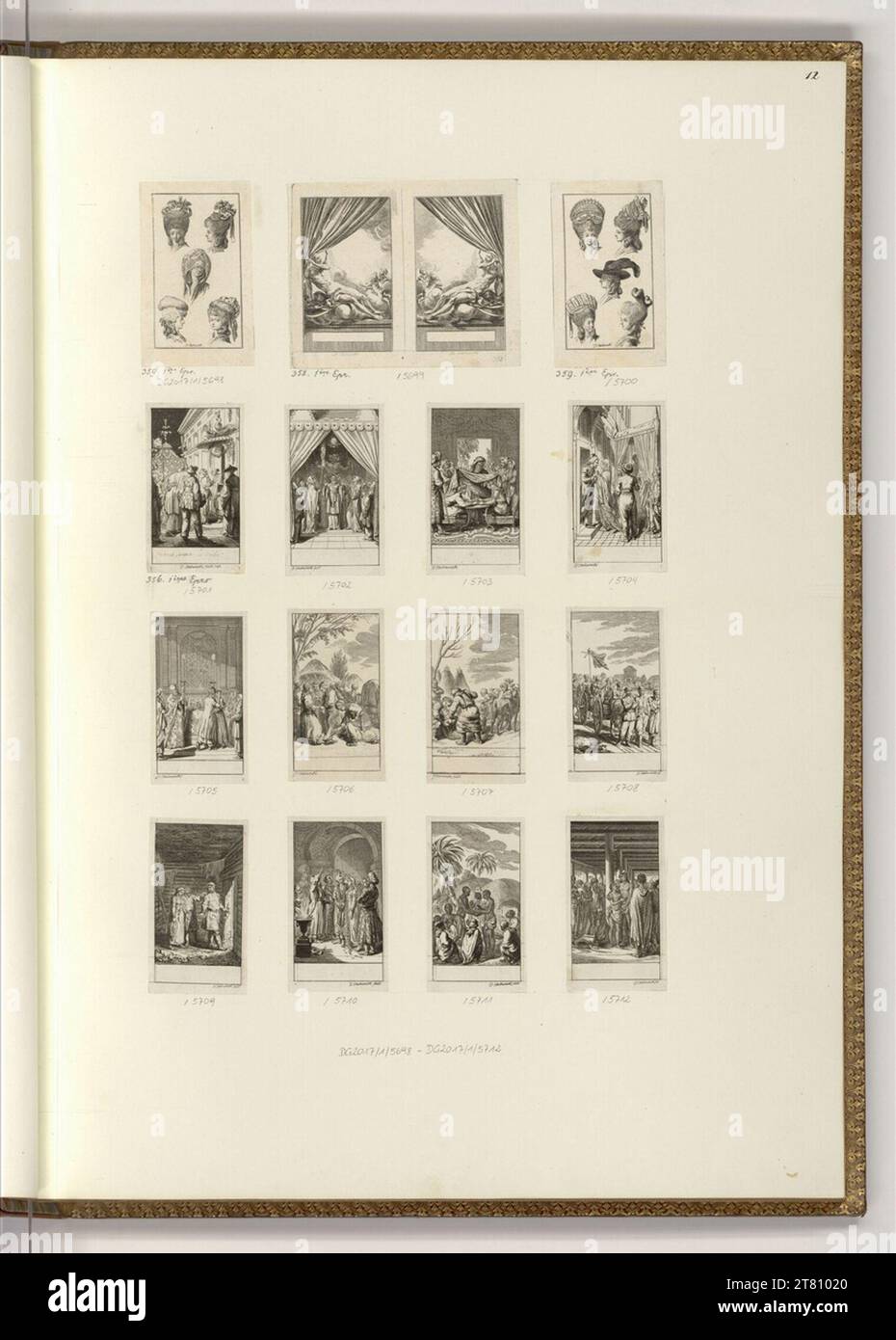 Daniel Nikolaus Chodowiecki (incisore) Göttingen calendario tascabile dal 1781: Frontespizio, intonaco, costumi nuziali a vari popoli (illustrazione del libro). incisione 1780 , 1780 Foto Stock