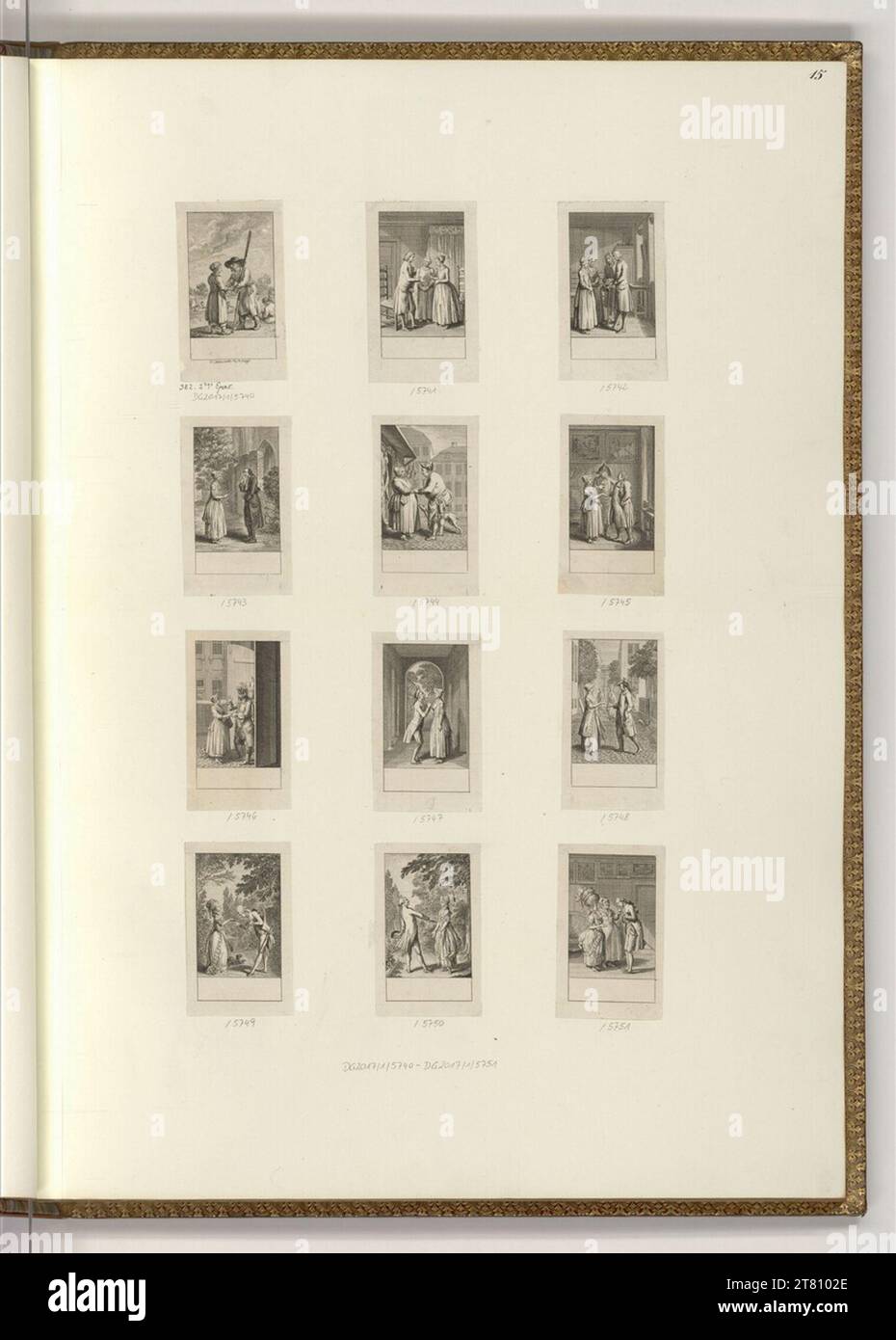 Daniel Nikolaus Chodowiecki (incisore) Göttingen calendario tascabile dal 1782: Matrimonio applicazioni (illustrazione del libro). incisione 1781 , 1781 Foto Stock