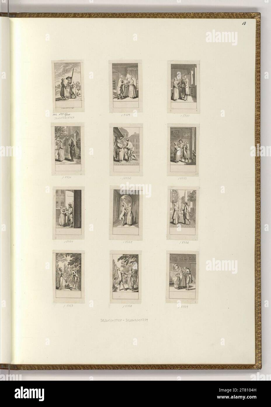 Daniel Nikolaus Chodowiecki (incisore) Göttingen calendario tascabile dal 1782: Matrimonio applicazioni (illustrazione del libro). incisione 1781 , 1781 Foto Stock