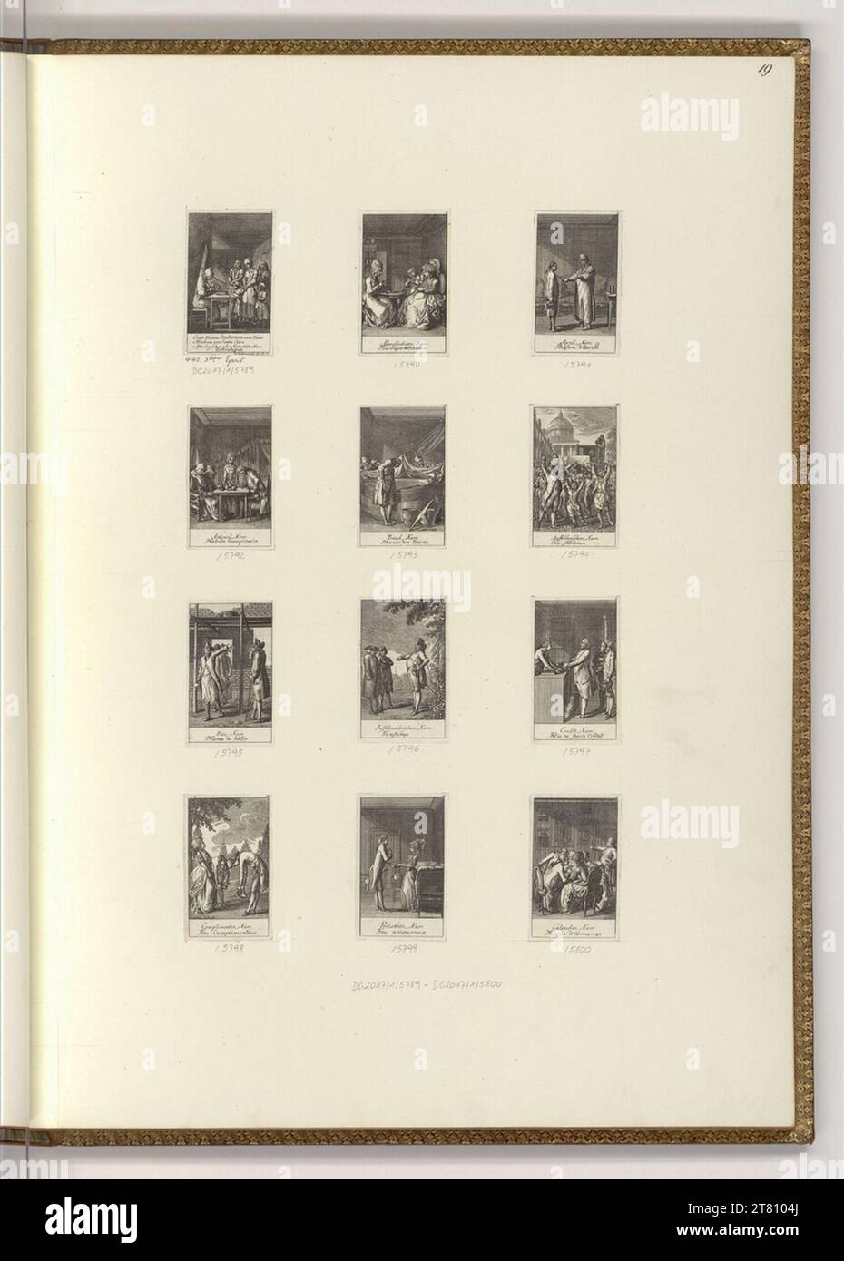 Daniel Nikolaus Chodowiecki (incisore) Göttingen calendario tascabile dal 1783: Centifolium Stultorum, Narrities (illustrazione del libro). incisione 1782 , 1782 Foto Stock
