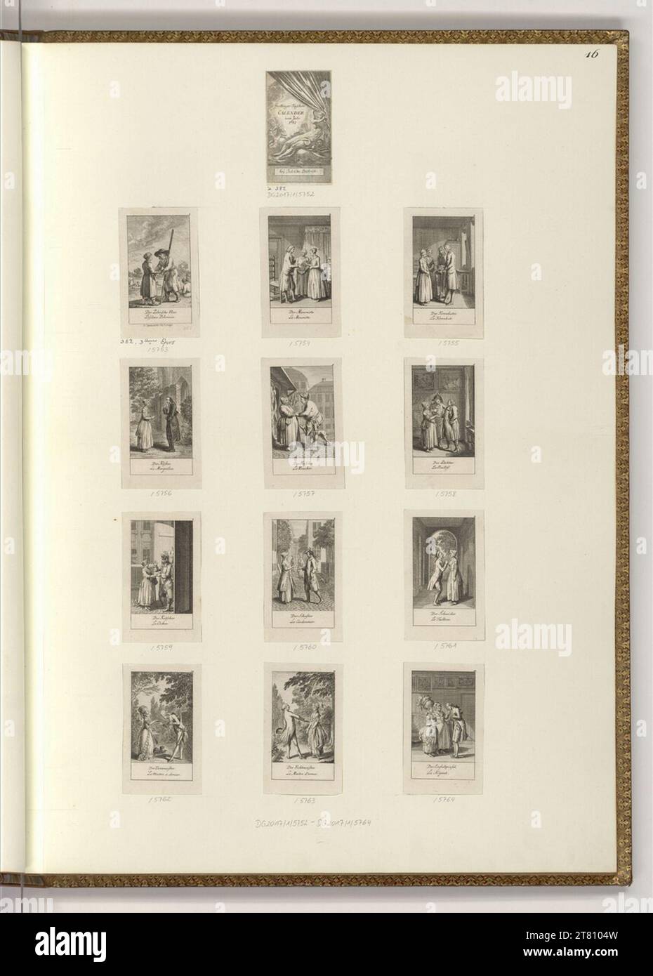 Daniel Nikolaus Chodowiecki (incisore) Göttingen calendario tascabile dal 1782: Matrimonio applicazioni (illustrazione del libro). incisione 1781 , 1781 Foto Stock