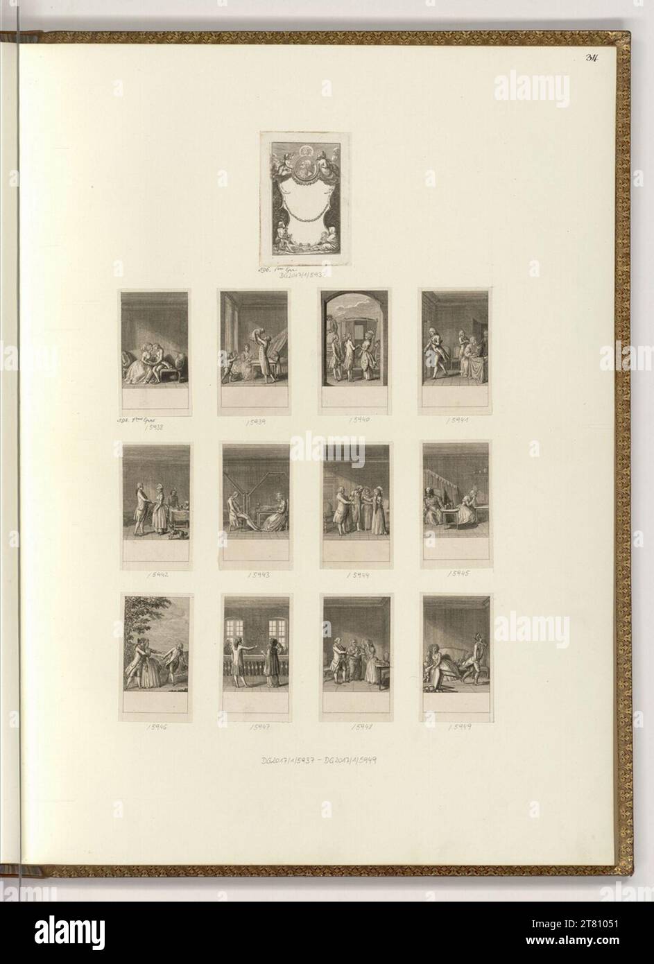 Daniel Nikolaus Chodowiecki (incisore) Göttingen calendario tascabile dal 1789: Motivazioni per il matrimonio e le loro conseguenze (illustrazione del libro). incisione 1788 , 1788 Foto Stock