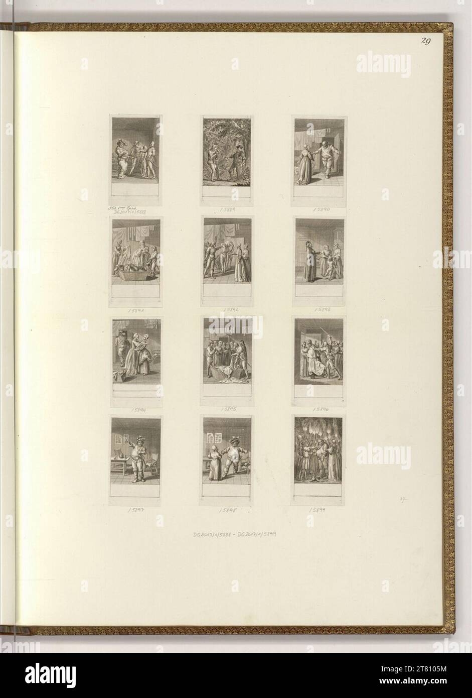 Daniel Nikolaus Chodowiecki (incisore) Göttingen calendario tascabile dal 1787: Shakespeare: Funny Women to Windsor (illustrazione del libro). incisione 1786 , 1786 Foto Stock