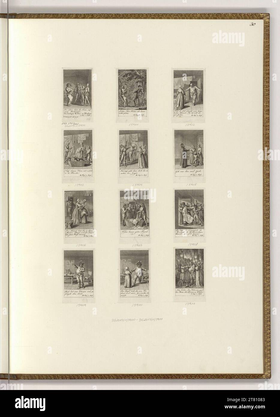 Daniel Nikolaus Chodowiecki (incisore) Göttingen calendario tascabile dal 1787: Shakespeare: Funny Women to Windsor (illustrazione del libro). incisione 1786 , 1786 Foto Stock