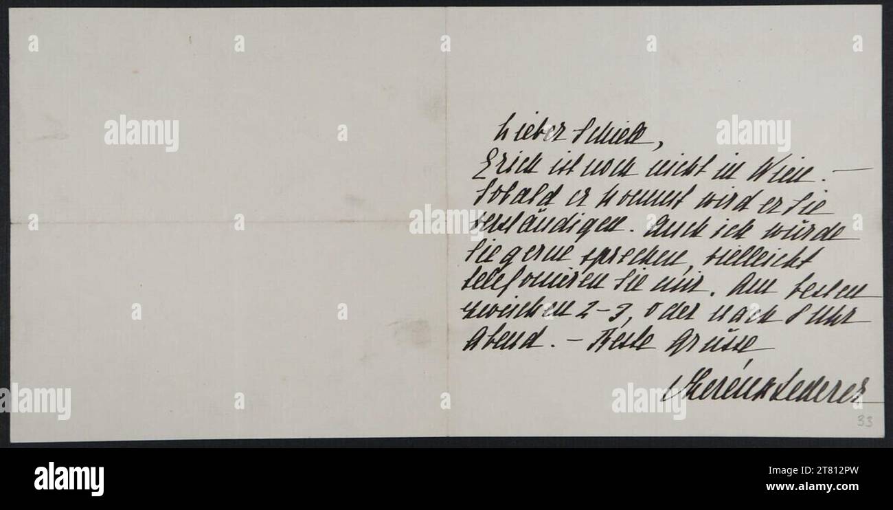 Szeréna Lederer (Verfasser in) Brief von Serena Lederer an Egon Schiele Nach DEM 7 ott. OTT. 1913. Inchiostro (nero) sulla carta dopo dem 7. Oktober 1913 Foto Stock