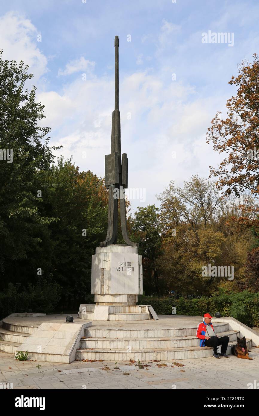 Monumento agli eroi dell'artiglieria, Bulevardul Eroilor, Cotroceni, Centro storico, Bucarest, comune di Bucarest, Romania, Europa Foto Stock