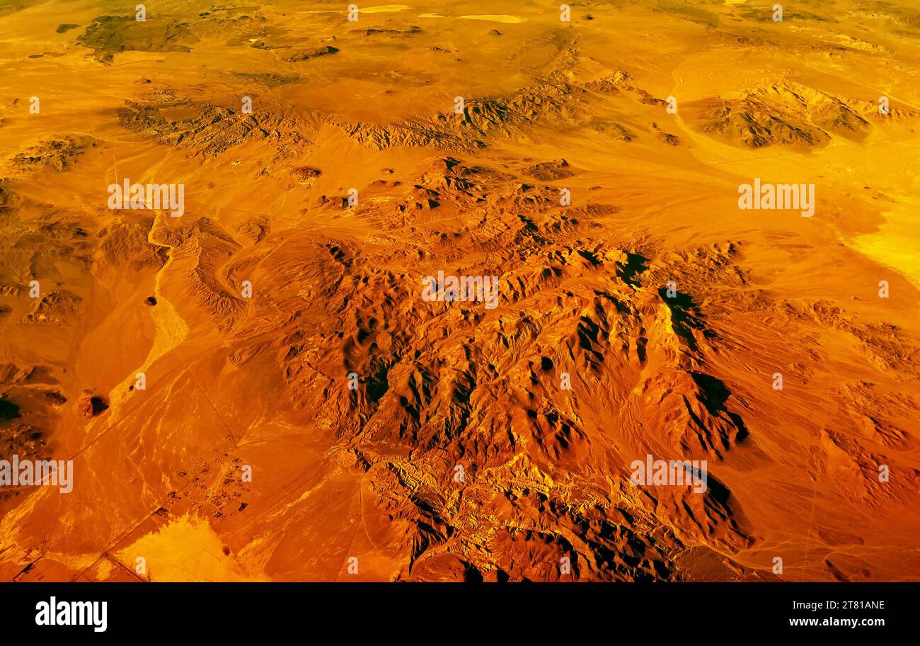 La superficie del pianeta Marte, il rendering dell'artista Foto Stock
