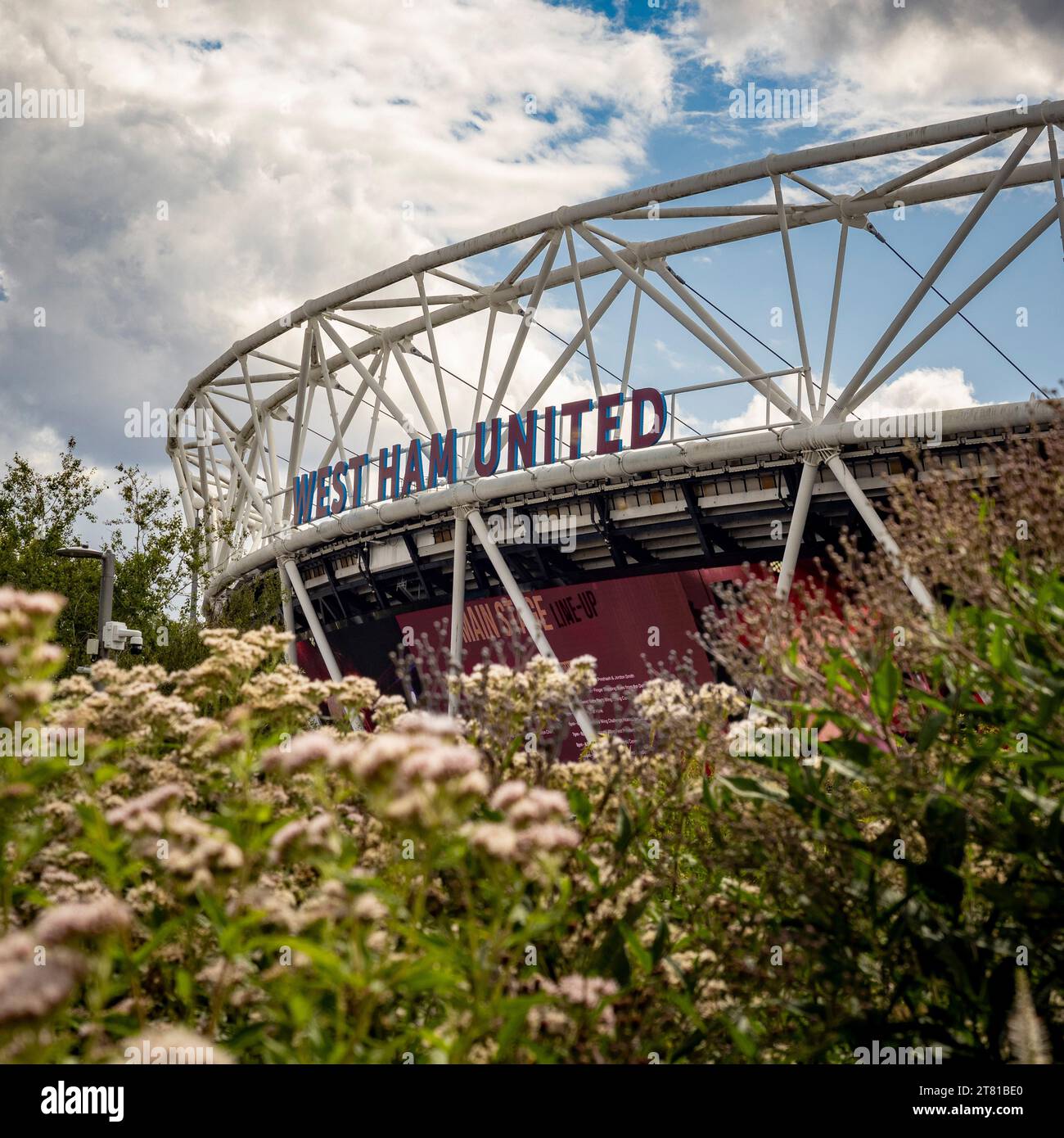 London Stadium, sede della squadra di calcio del West Ham United. Olympic Park, Stratford, Londra, Regno Unito. Foto Stock