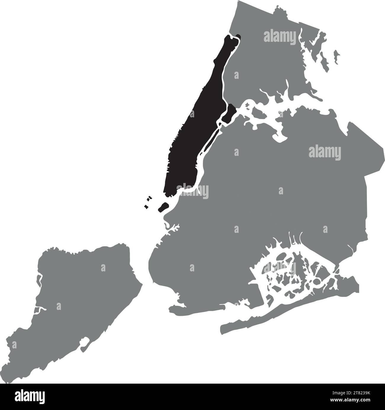 Mappa del MANHATTAN BOROUGH, NEW YORK CITY Illustrazione Vettoriale