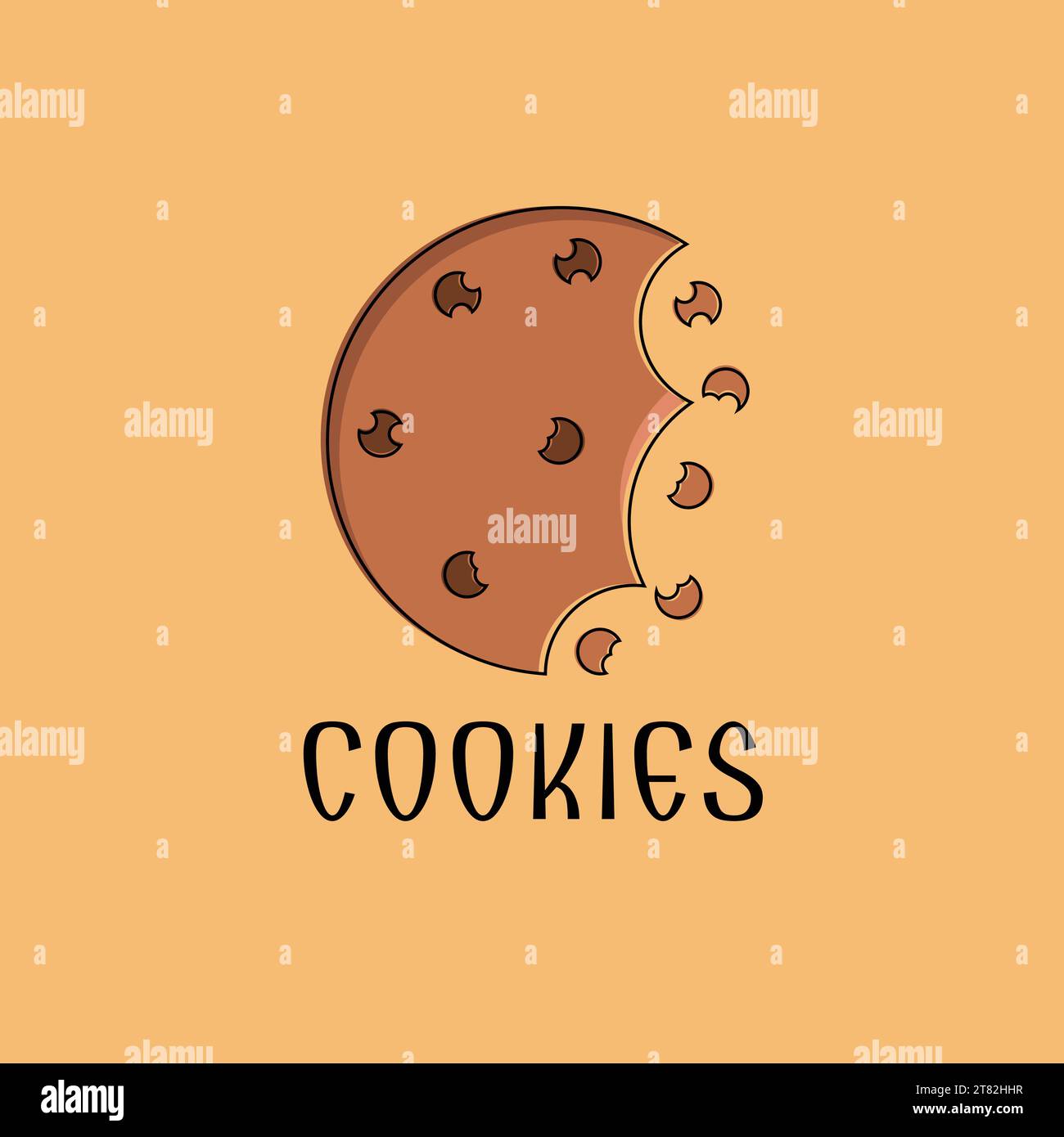 Illustarion design vettoriale del logo cookie. Illustrazione Vettoriale