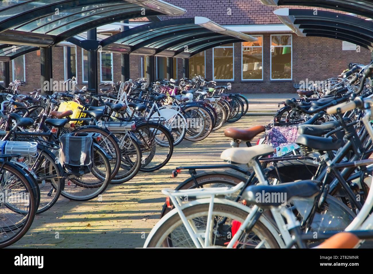 Parcheggio biciclette Amsterdam Foto Stock