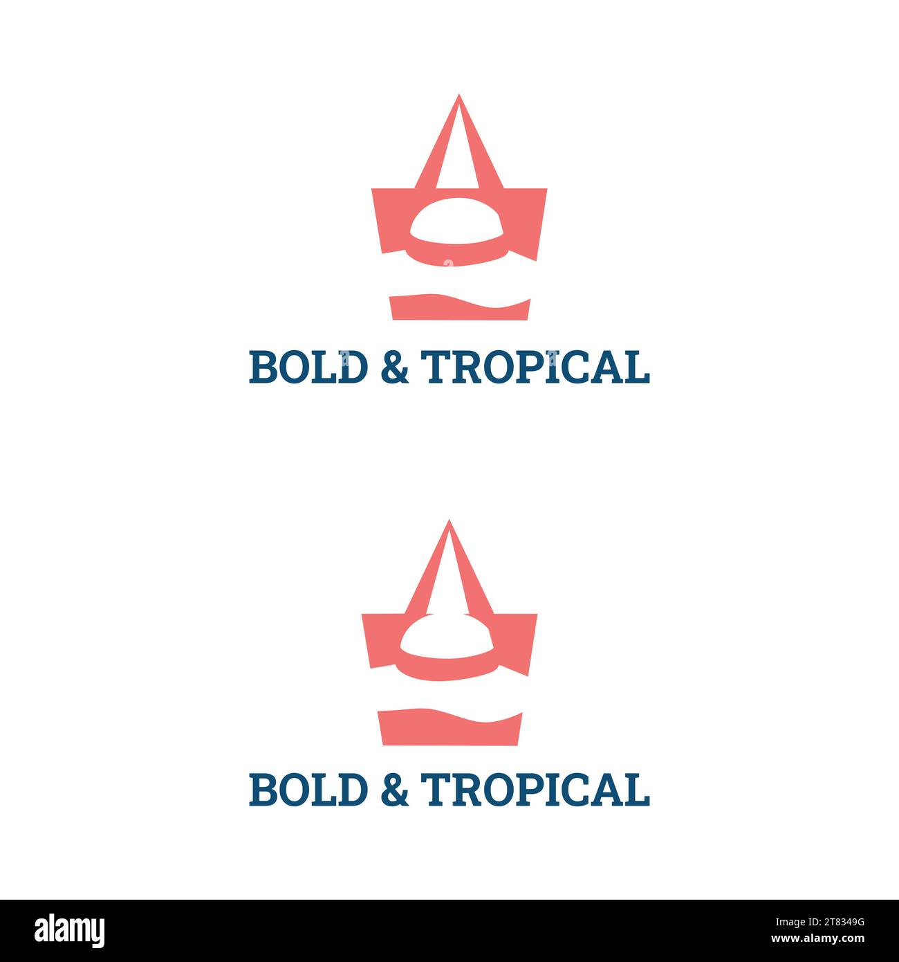 Cappelli e borse da viaggio con logo del marchio Beach. Illustrazione Vettoriale