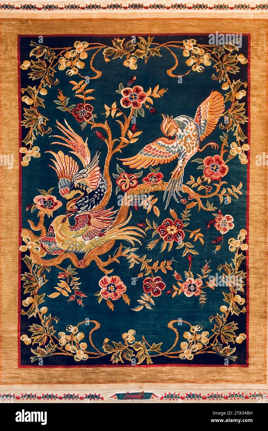 Tappeto in seta motivi, Antalya, Turchia Foto Stock