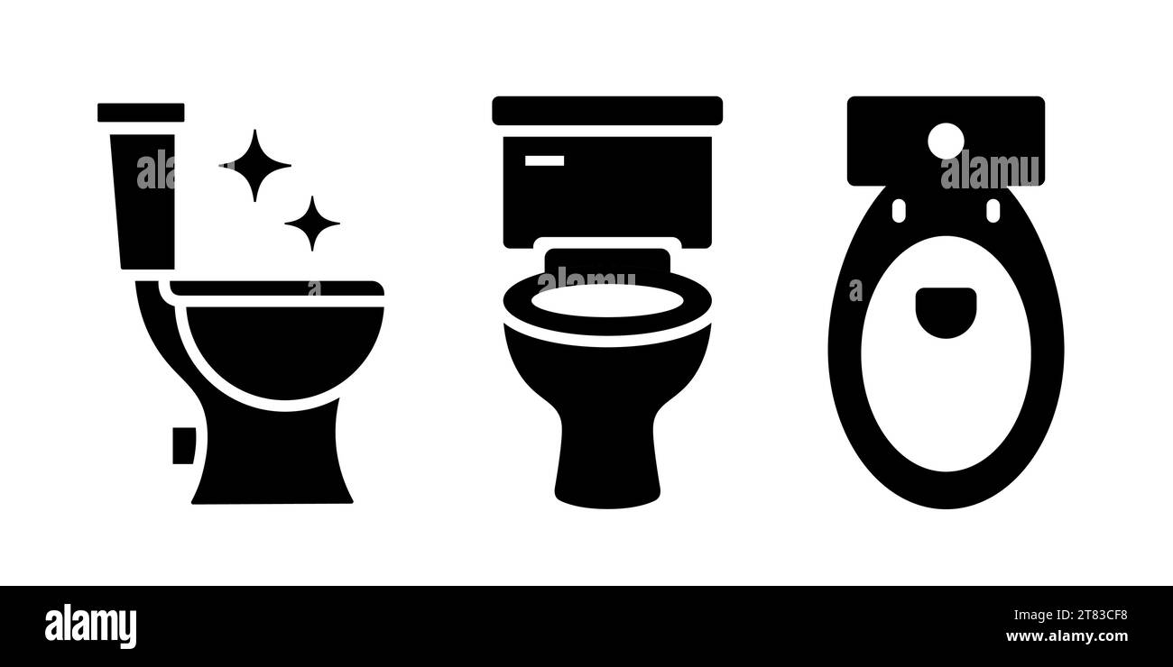 Vaschetta per icone toilette sanitari silhouette pulita bagno vettoriale. Icona wc a filo vettore Bidet. Illustrazione Vettoriale