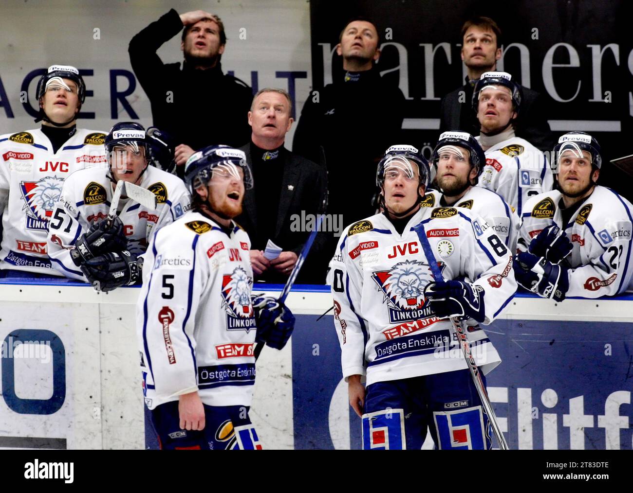 HV71 vs. Linköping hockey club, Kinnarps arena, Jönköping, Svezia. Foto Stock