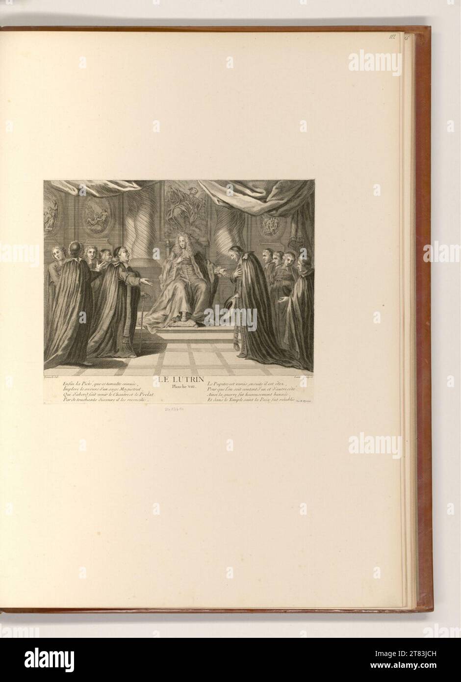 Claude Lucas Prelate davanti a un sovrano. Incisione rame, incisione 1705-1765 , 1705/1765 Foto Stock