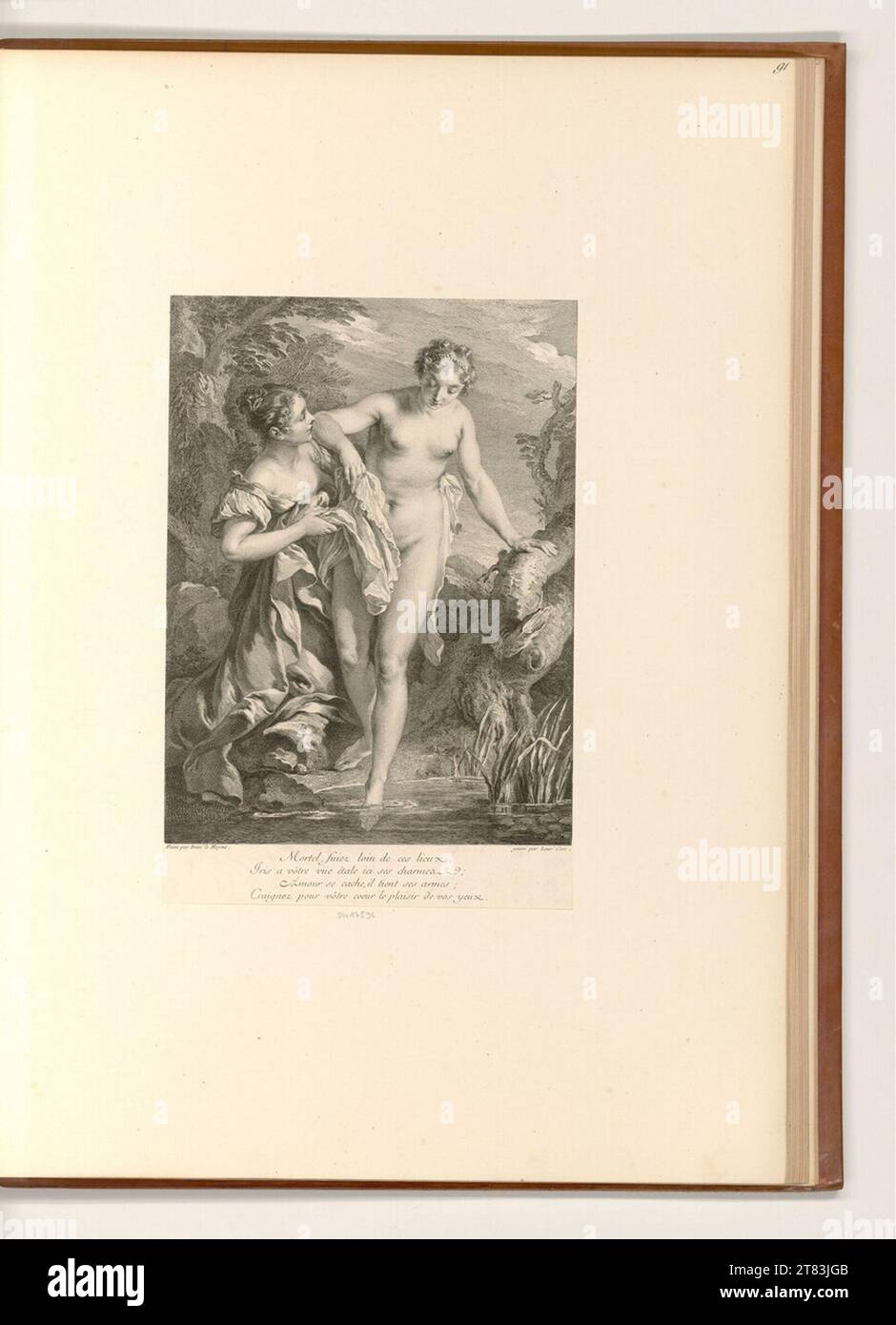 Laurent Cars (incisore) Venere balneare. Incisione, incisione rame 1719-1771 , 1719/1771 Foto Stock