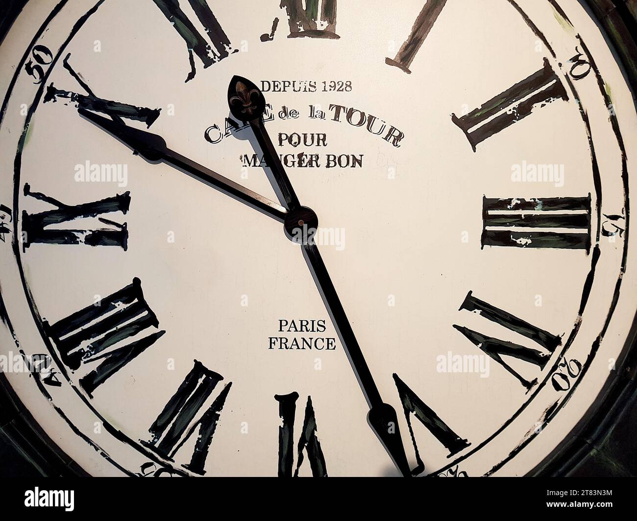 Primo piano di un orologio antico. Foto Stock